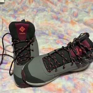 Columbia Gray and Burgundy Hiking Boots